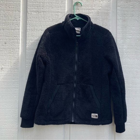North Face Campshire Jacket Black Fuzzy Warm Fleece Zip Up Size Medium Hiking - Picture 2 of 7